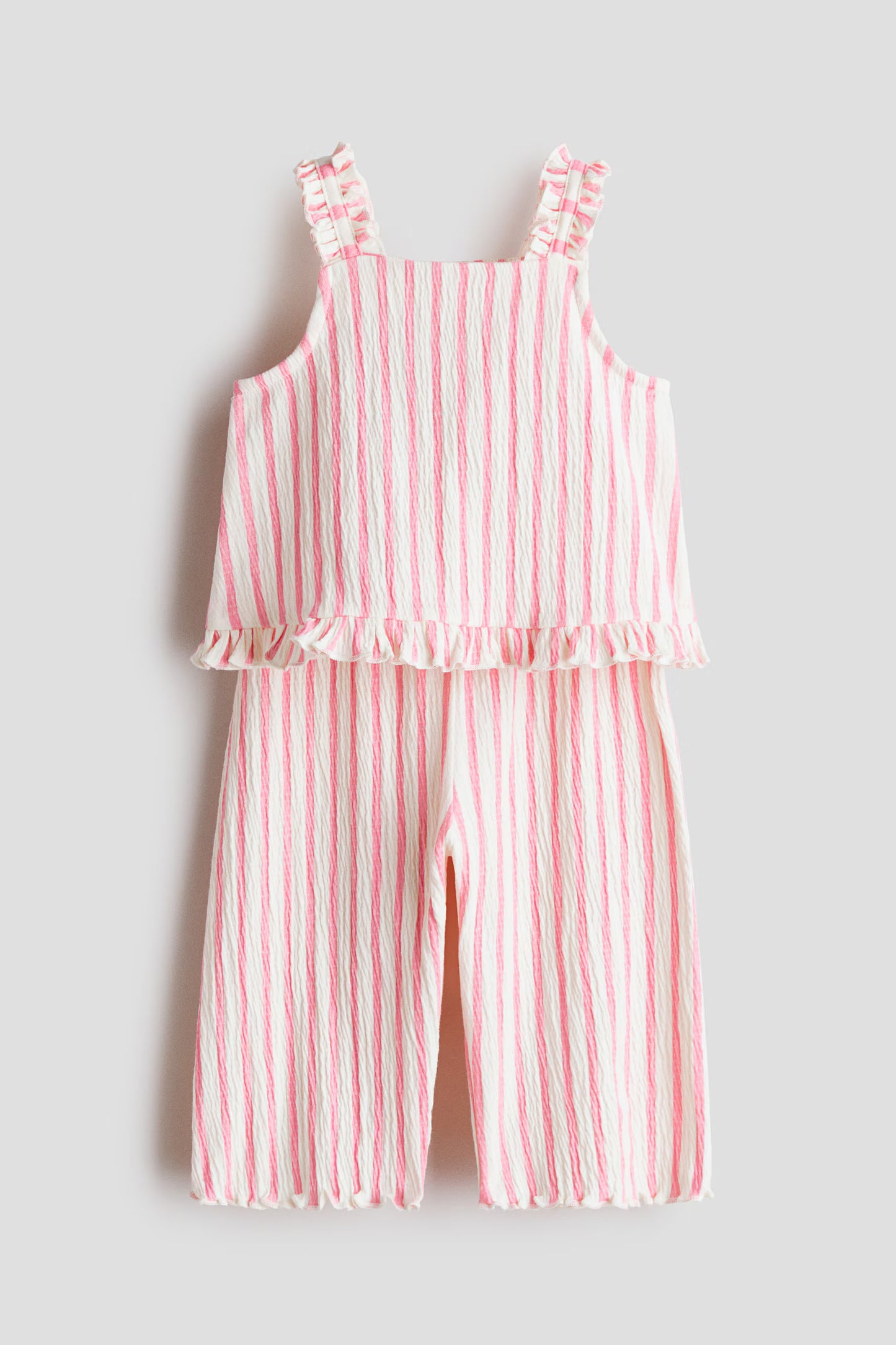 Set conjunto 2 piezas camisa pantalon blanco rosado H&M 1346727001