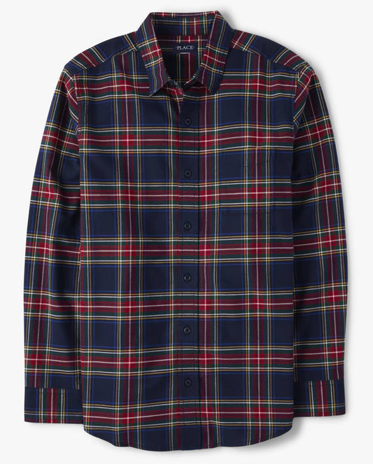 Camisa cuadros azul rojo Adulto hombre Childrens Place 50904560 DISPONIBLE PARA NIÑOS EN MENÚ NIÑOS 50904560