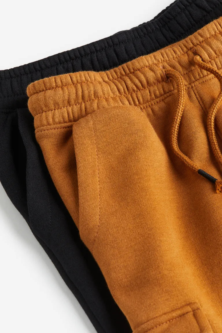 Set 2 Joggers pantalon negro café niño H&M