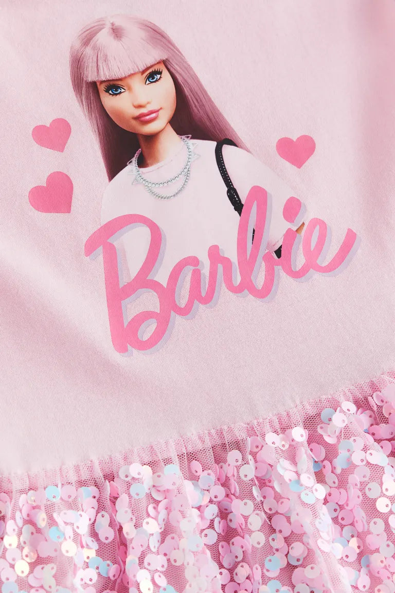 Vestido rosado barbie niña H&M lentejuelas 46088432