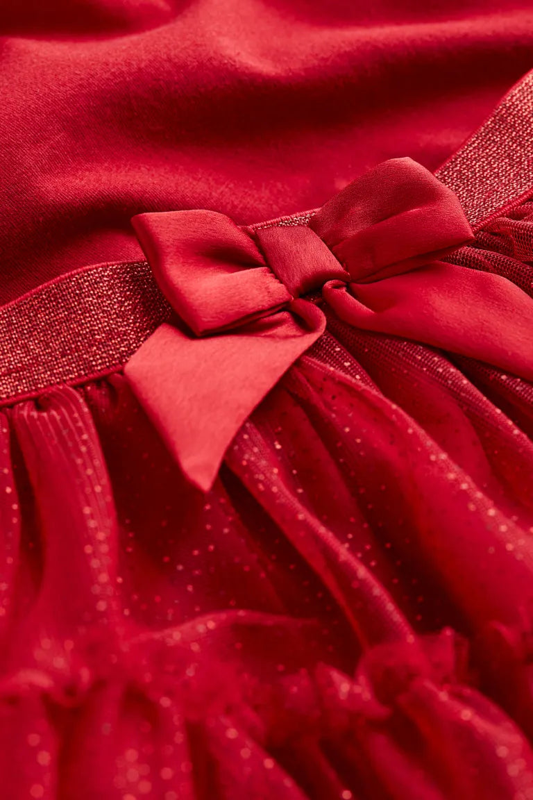 Set 2 piezas falda tutu rojo gliter niña H&M 12926704