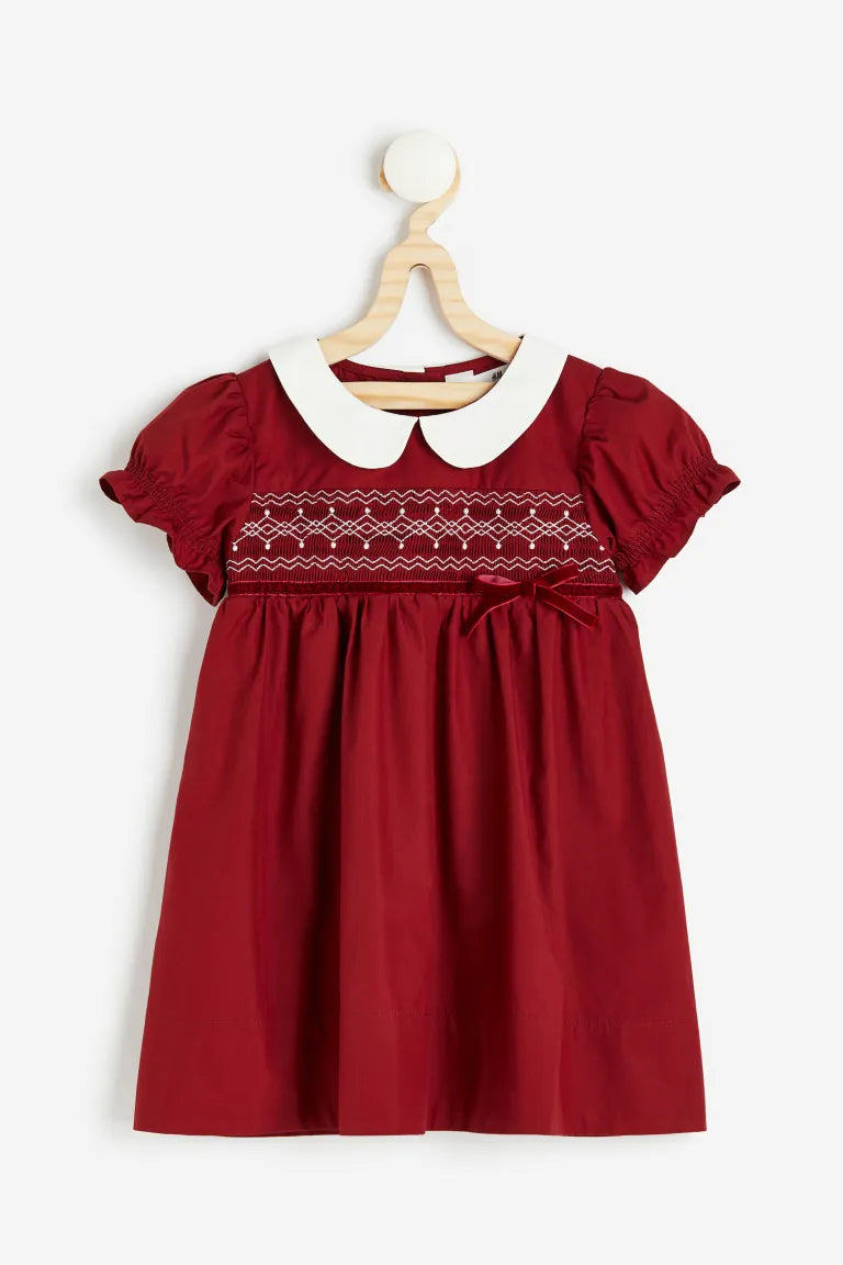 Vestido rojo vino niña H&M coello blanco 55026416