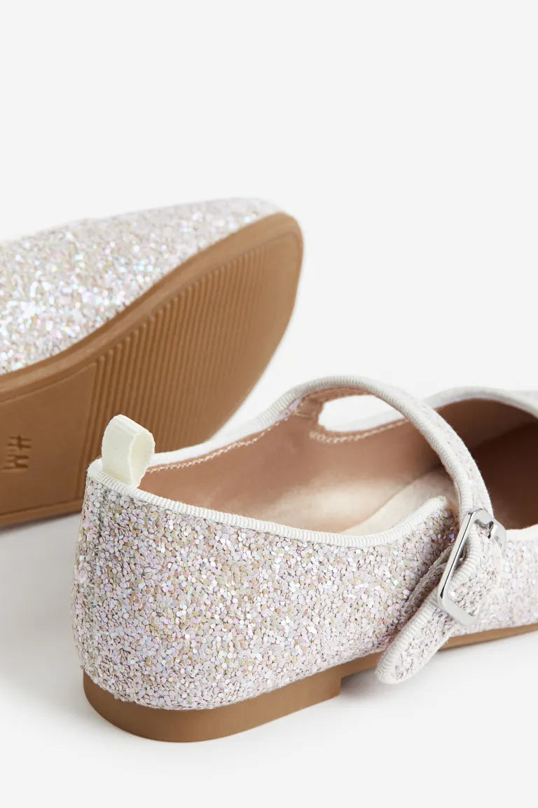 Zapatillas doradas gold pink blancas H&M Gold niña escarchadas