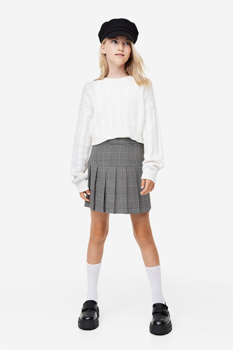 Falda cuadros plizada paletones niña H&M
