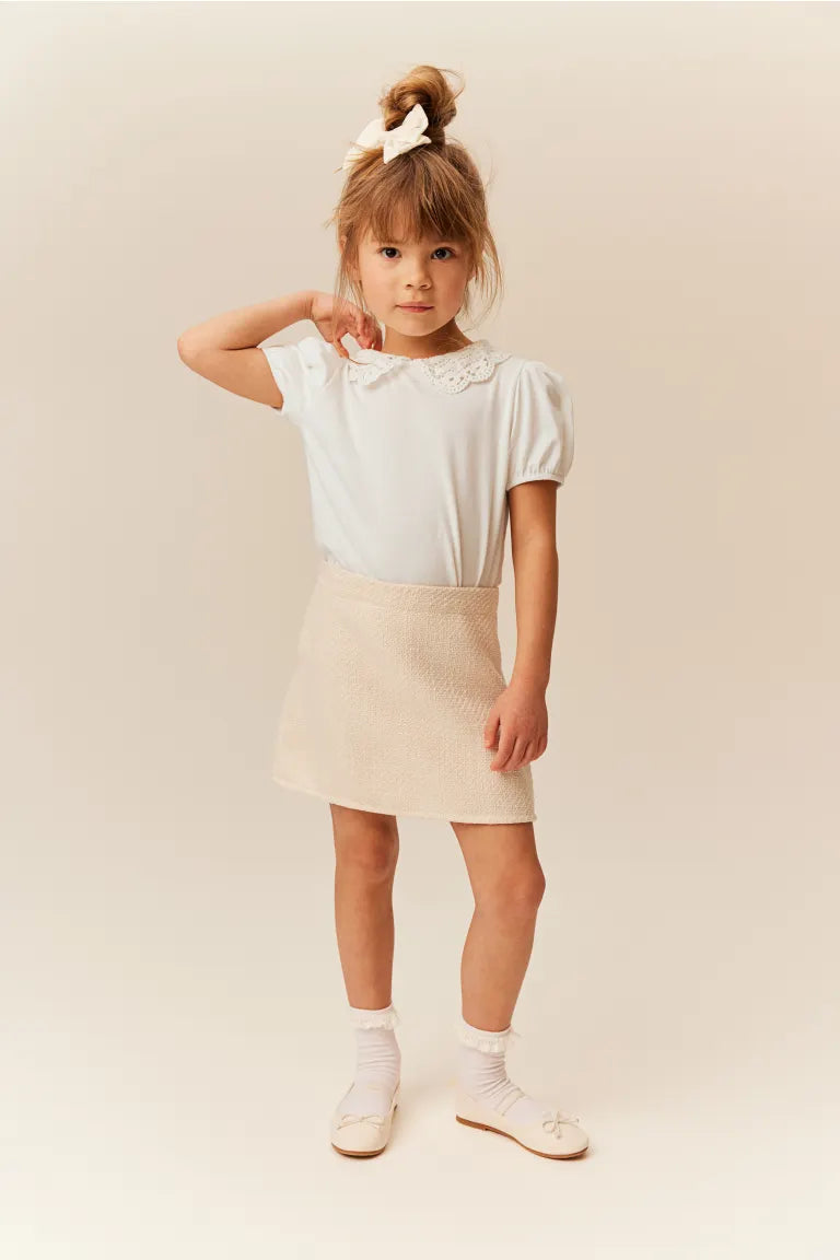 Camisa blanca niña H&M revuelos blusa