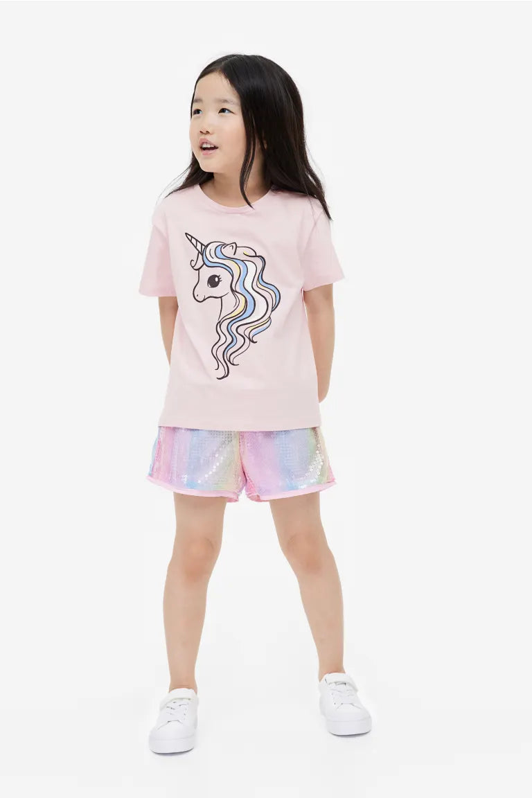 Camisa rosada unicornio niña H&M