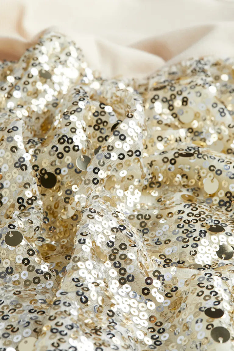 Vestido dorado niña H&M lentejuelas tulle glitter