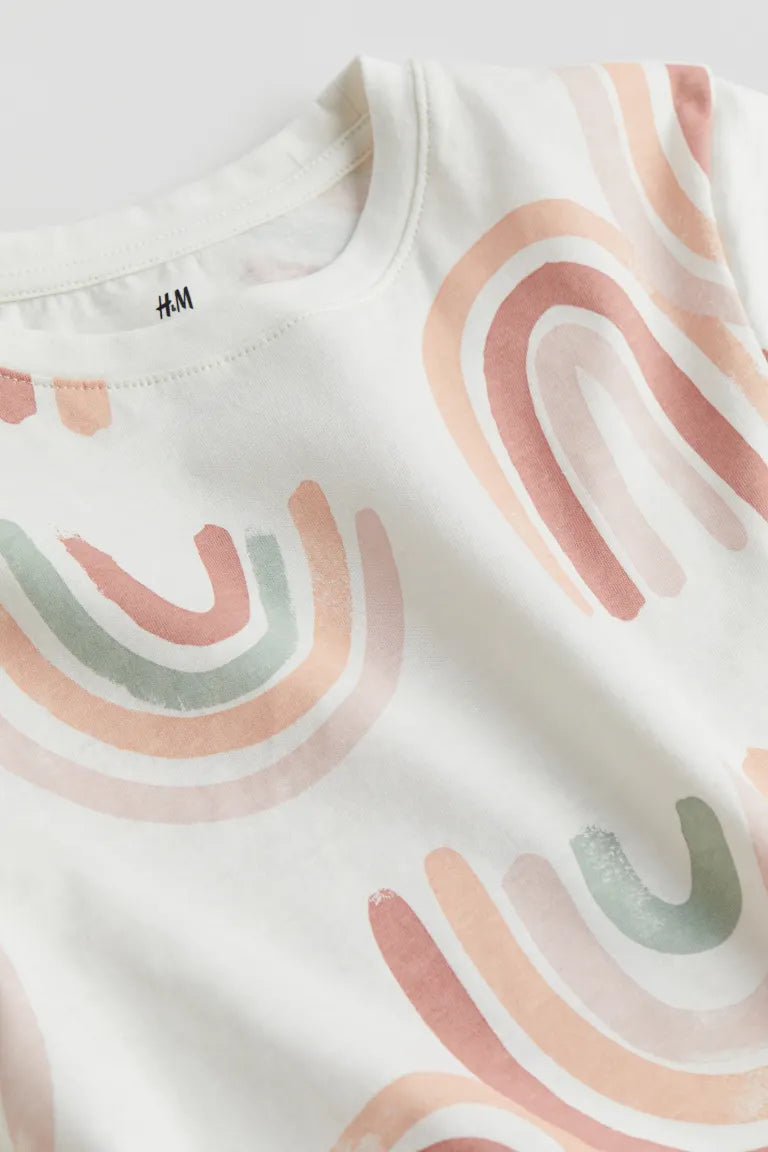 Camisa blanca arcoiris H&M niña