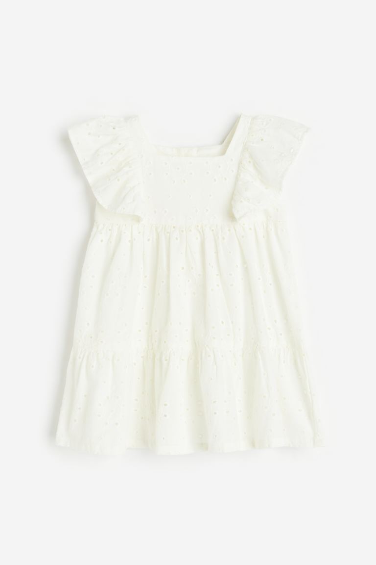 Vestido blanco revuelos bebe niña H&M