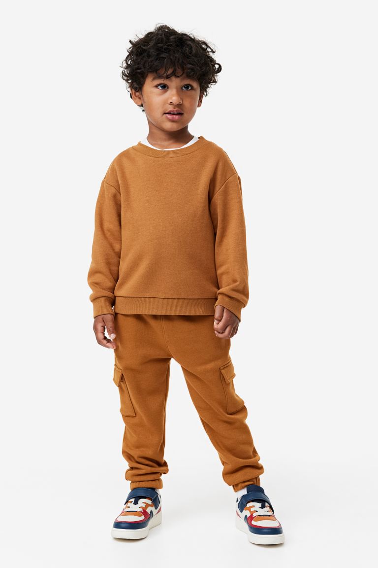 Set 2 Joggers pantalon negro café niño H&M