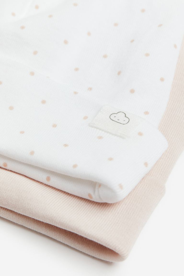 Set 2 Gorros bebe H&M blanco rosado