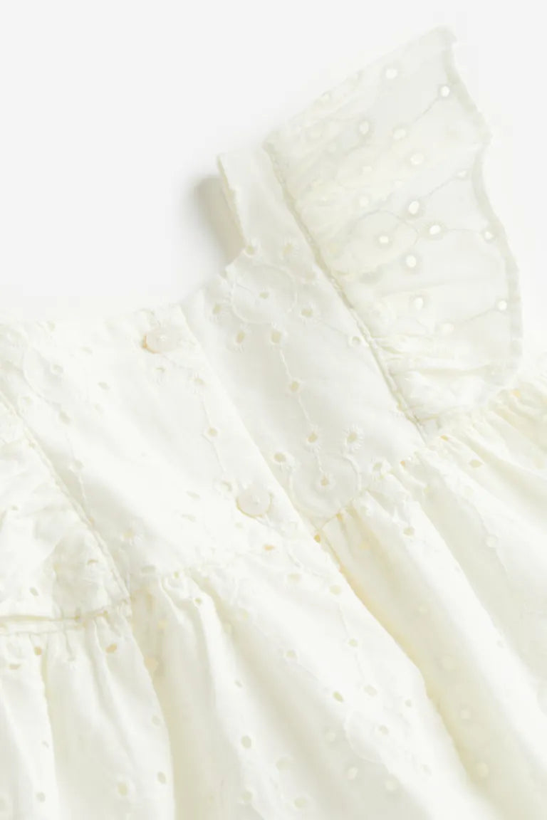 Vestido blanco revuelos bebe niña H&M