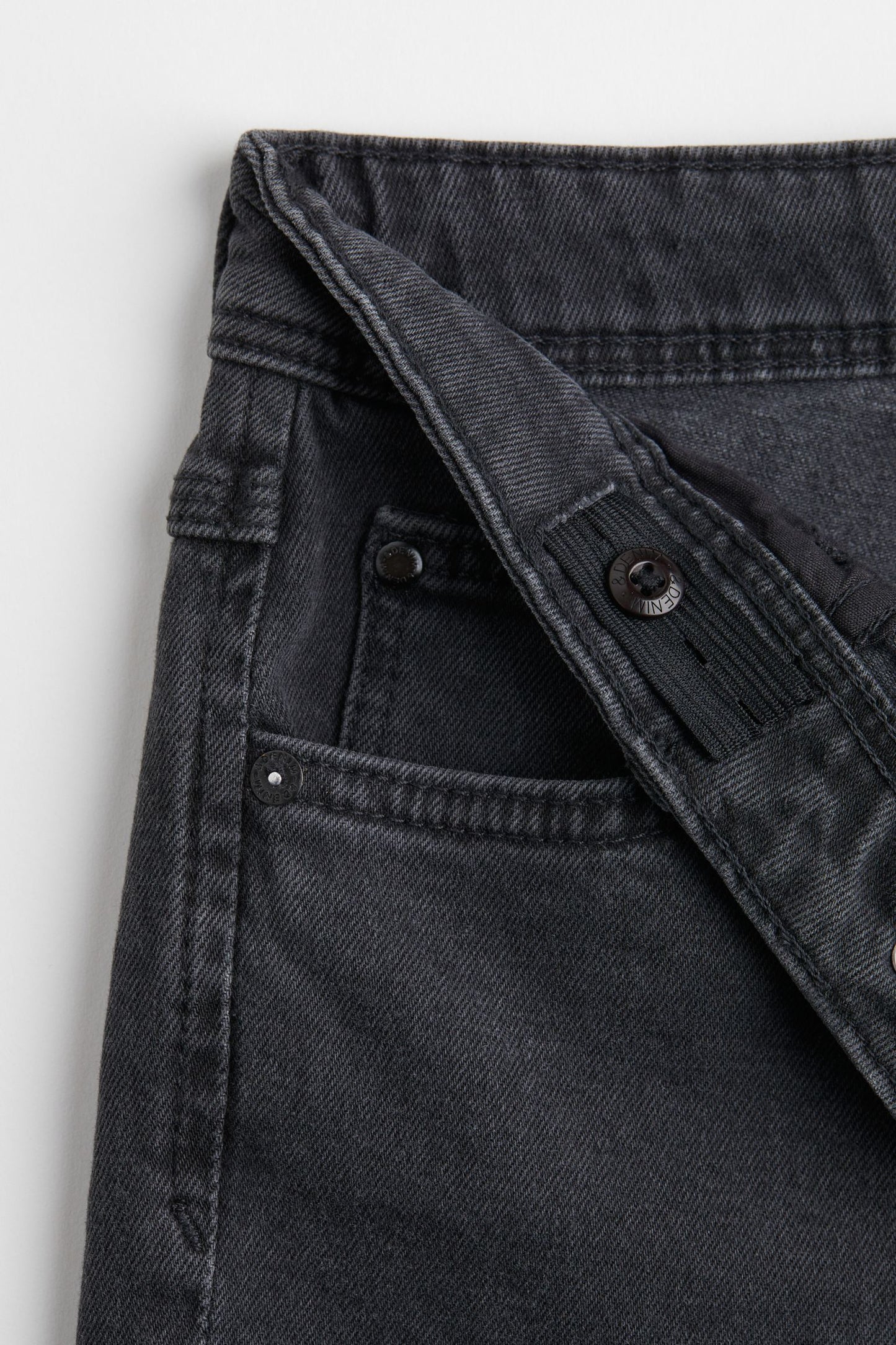 Pantalon Jeans negro H&M niña 11-16 relaxed tapered fit