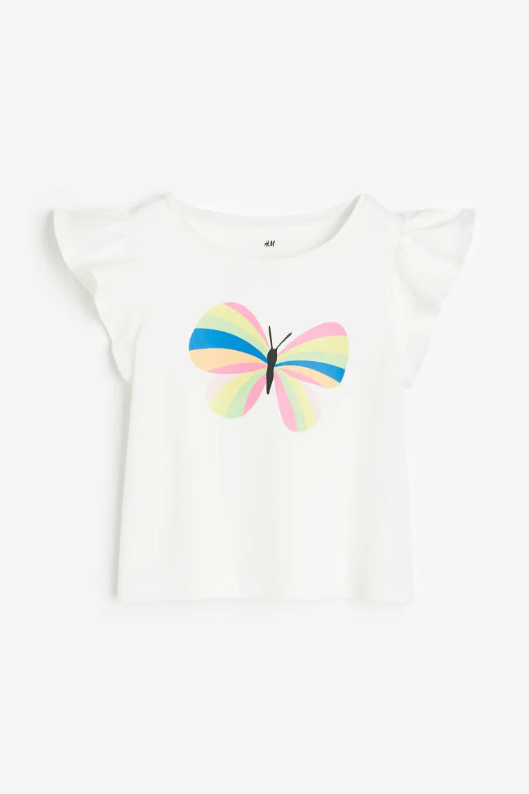 Camisa blanca mariposa niña – Kima Shop HN