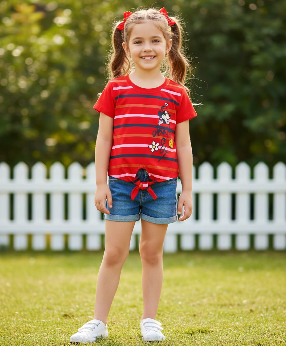 Camisa roja rayas Disney minnie promo 4x1000