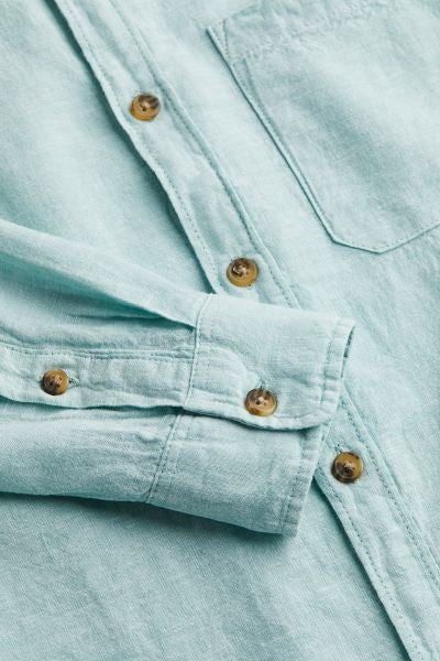 Camisa formal H&M verde Henley niño