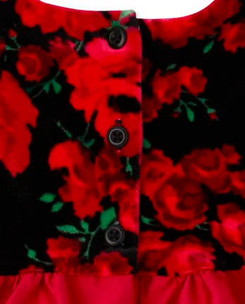 Vestido rojo flores 10255856 Childrens Place 3m a 24m