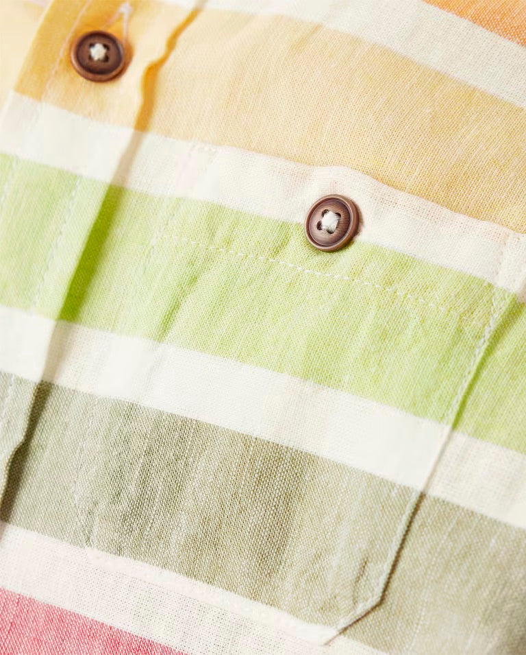 Camisa rayas verde rosado blanca formal Gymboree niño