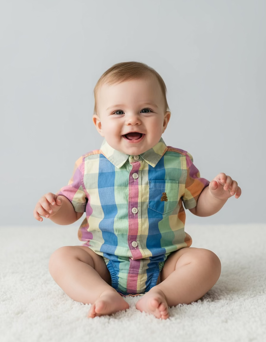 Camisa mameluco Gap cuadros colores niño formal