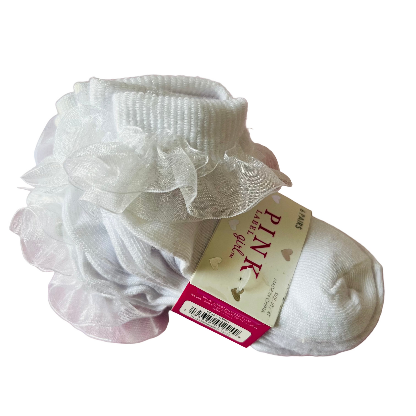 Calcetines blancos set 6 pack revuelo niña