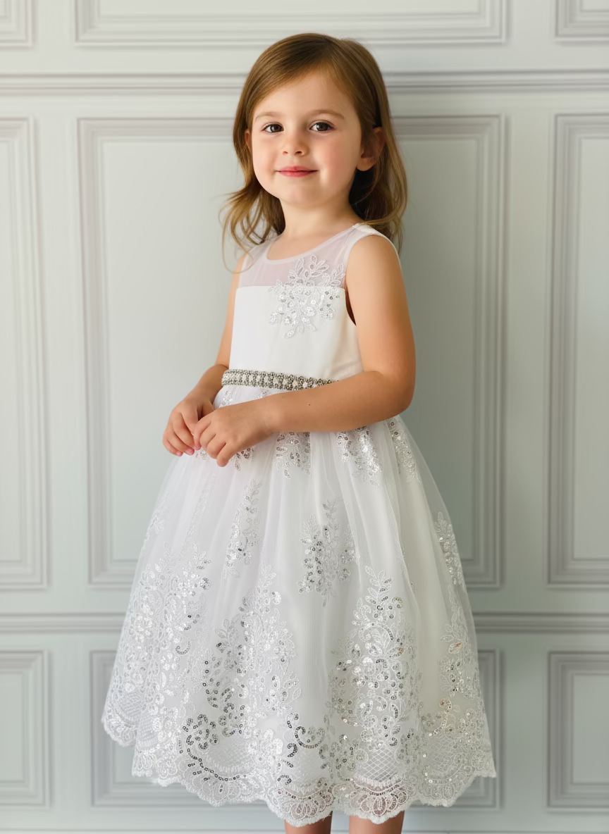 Vestido blanco niña gala eventos