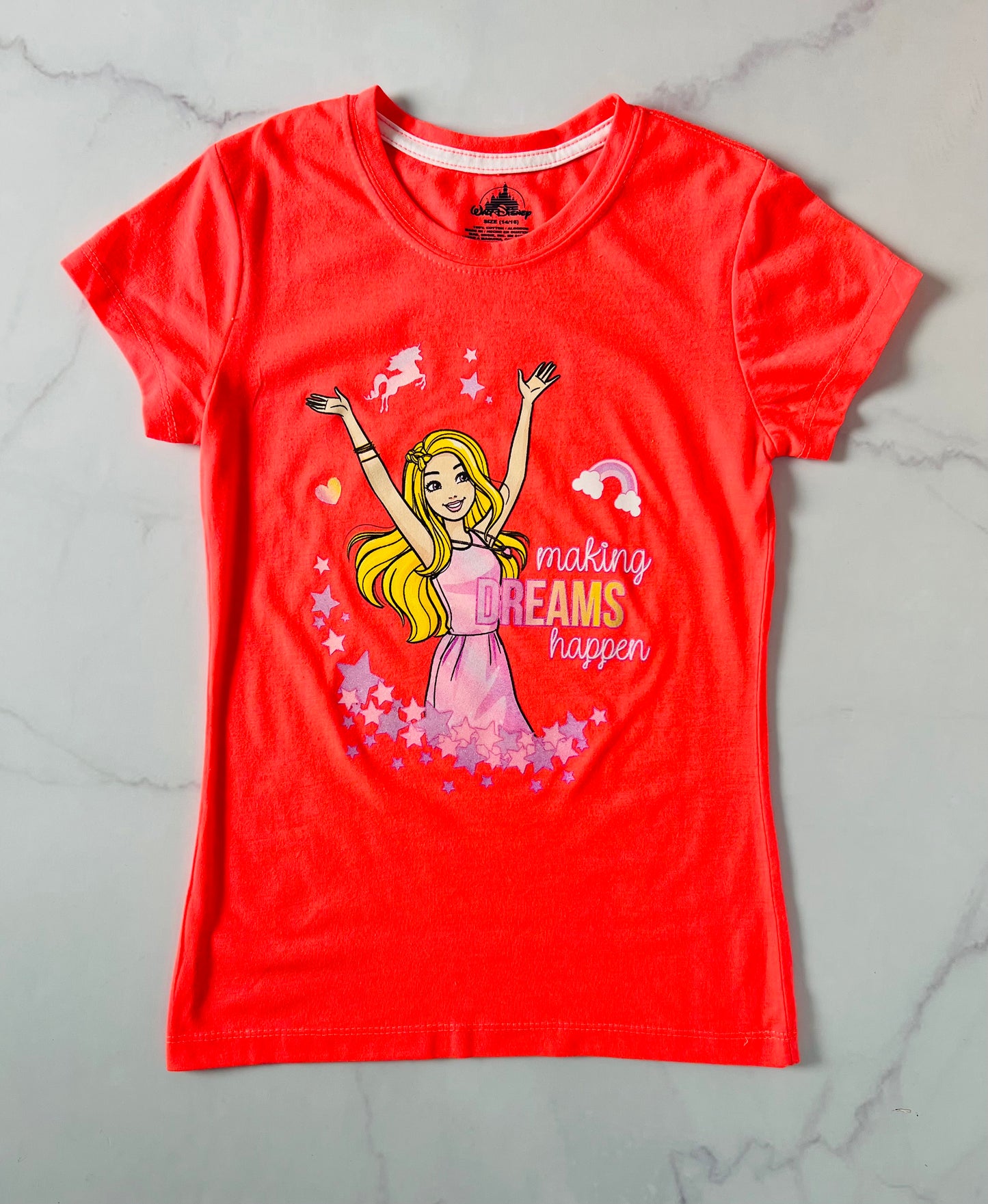 Camisa Barbie naranja niña