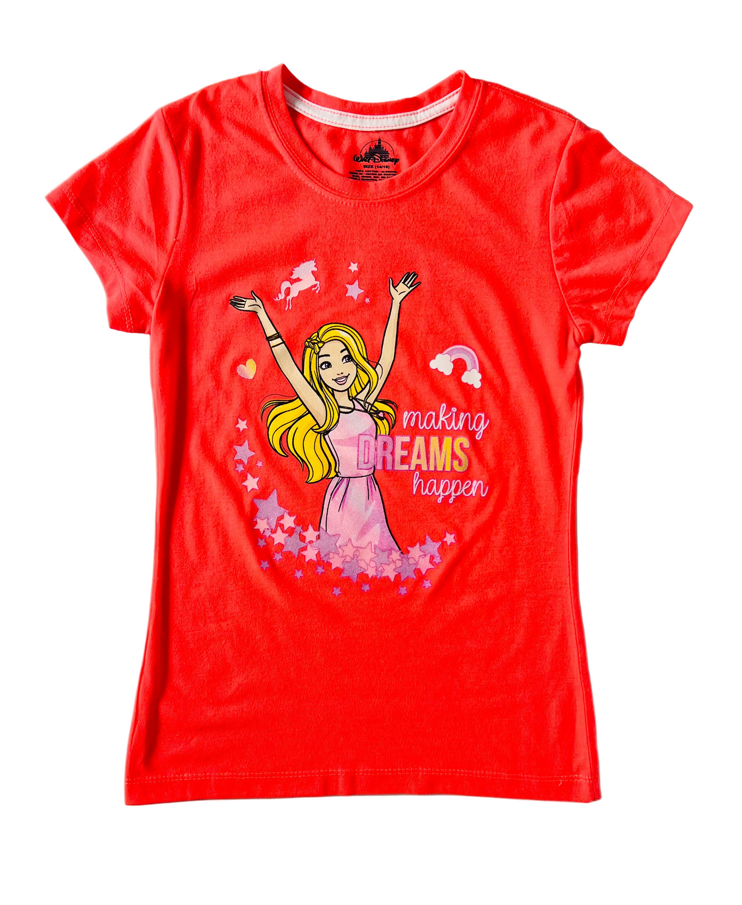 Camisa Barbie naranja niña promo 4x1000