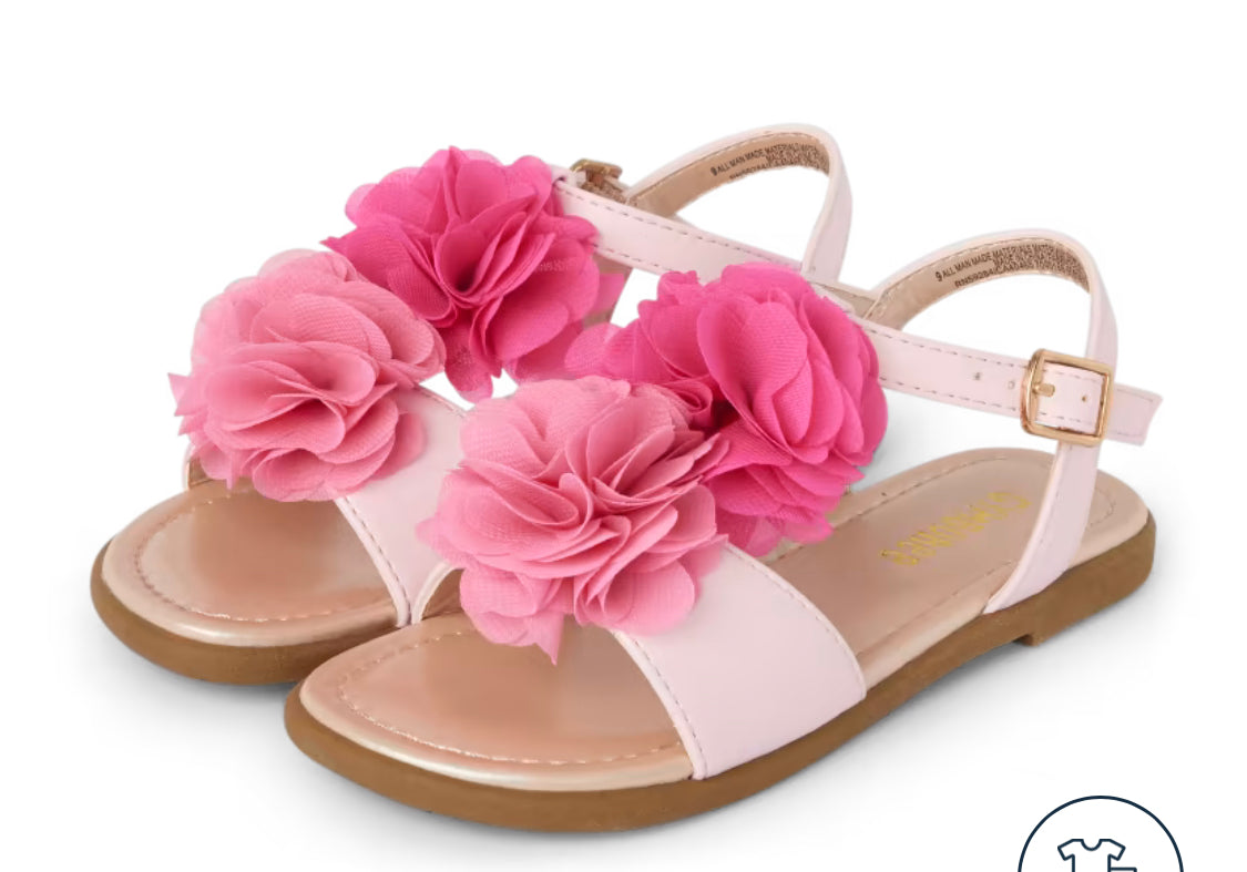 Sandalias Gymboree rosadas niña flores