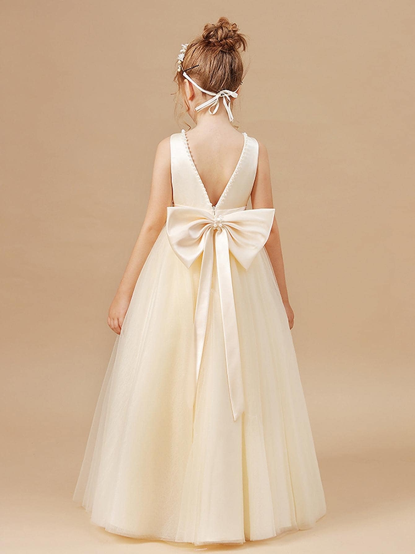 Vestido champange evento gala niña sk25070973277357353