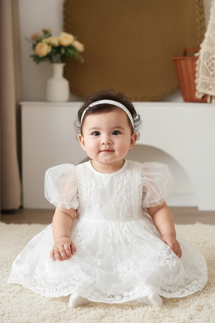 Vestido blanco gala niña sa25041653850752383
