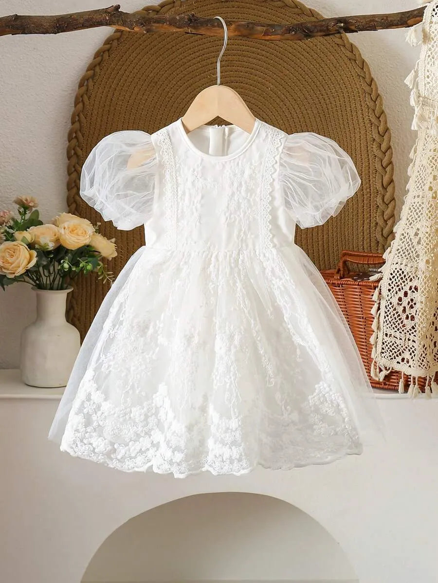 Vestido blanco bebe niña sa25041653850752383