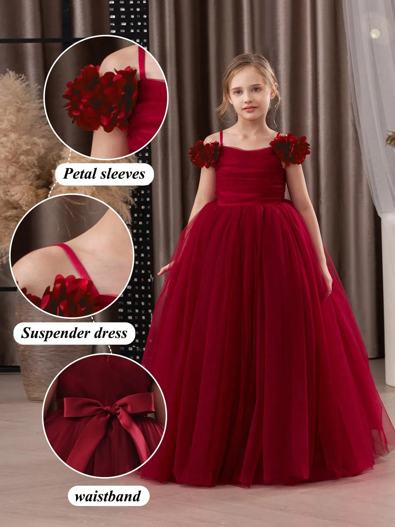 Vestido rojo gala niña sk25061019013044008