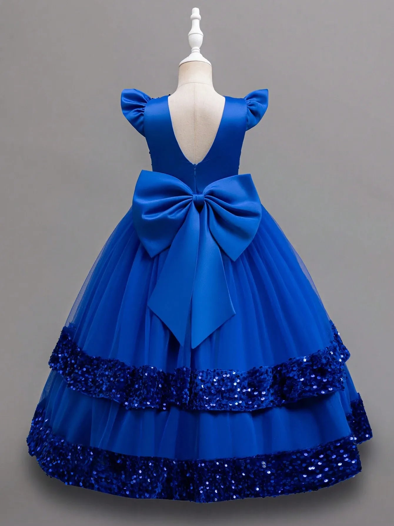 Vestido con manga azul evento gala sk2411066004545673