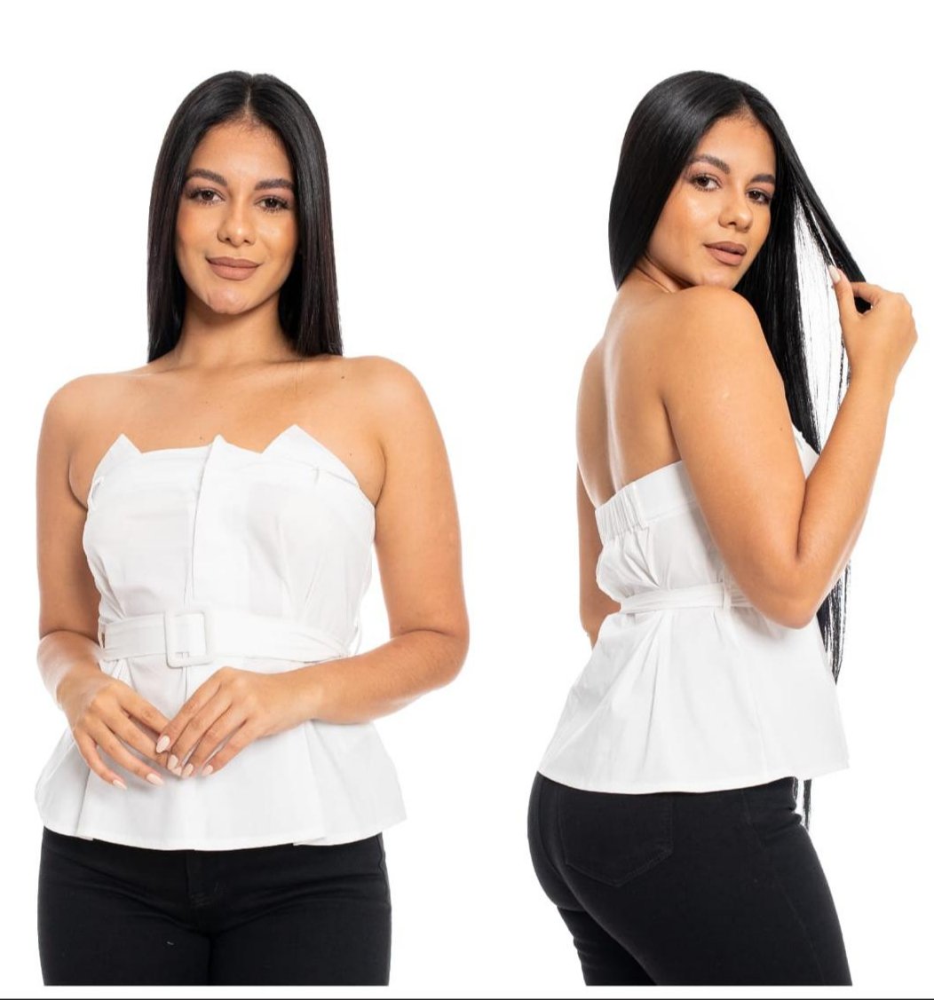 Camisa Blusa blanca Top tubo para mujer dama CTD1198-33 490390