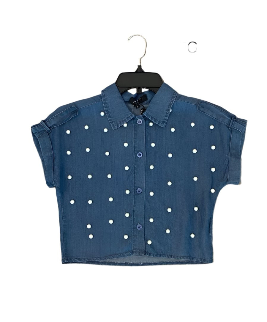 Camisa niña Jeans Azul Oscuro perlas Chic Mi CTG1188-25 490390 promo