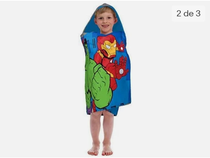 Toalla de baño Marvel Super Heroe Spiderman Hulk