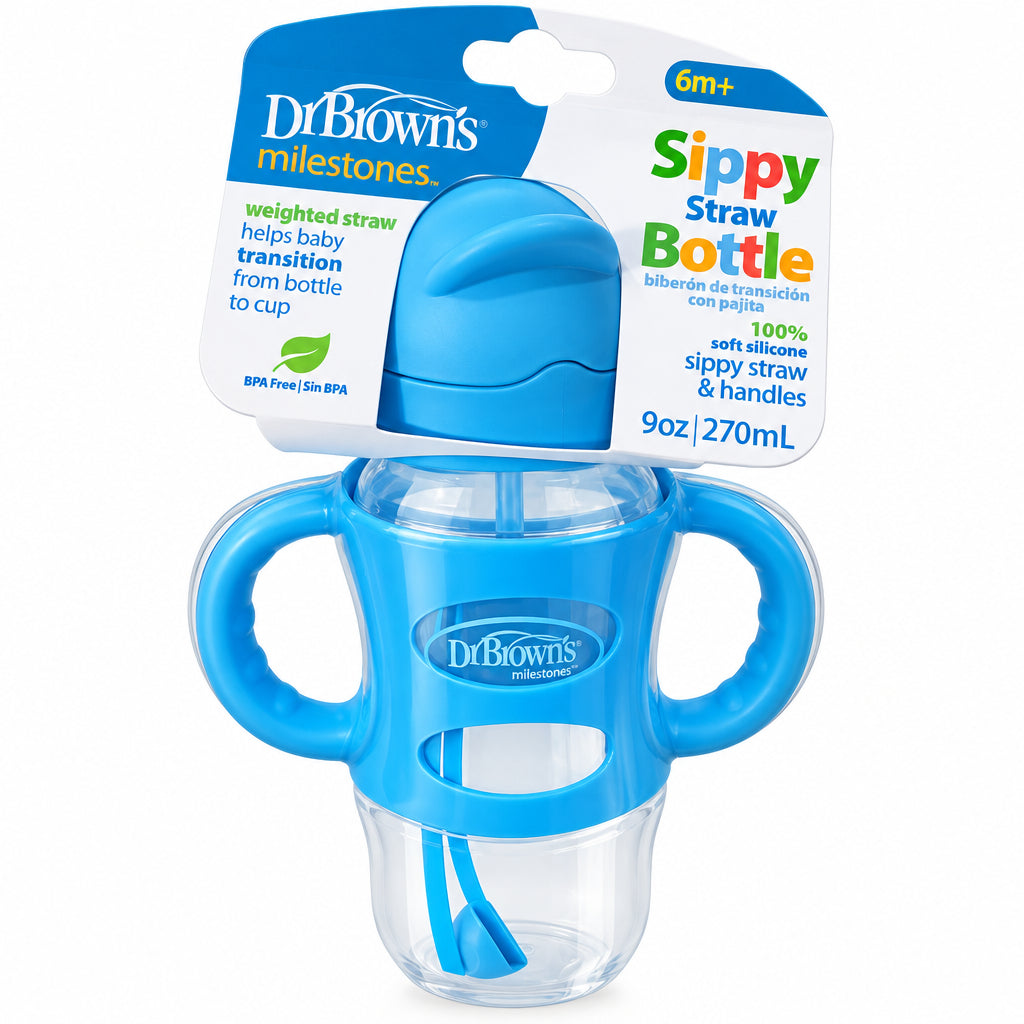 Vaso entrenamiento transición Pepe biberon vaso azul bebe niño Dr Brown 9oz/270ml