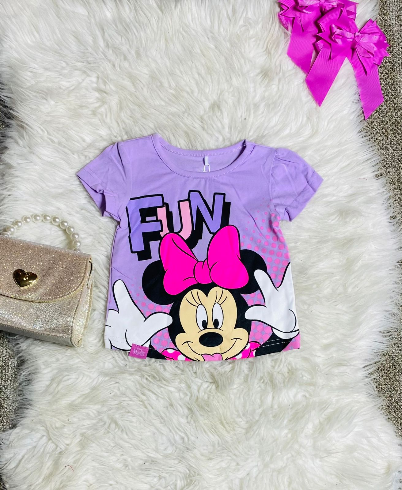 Camisa morada Minnie bebe niña D1-MI-1292B 390345 promo 4x1000
