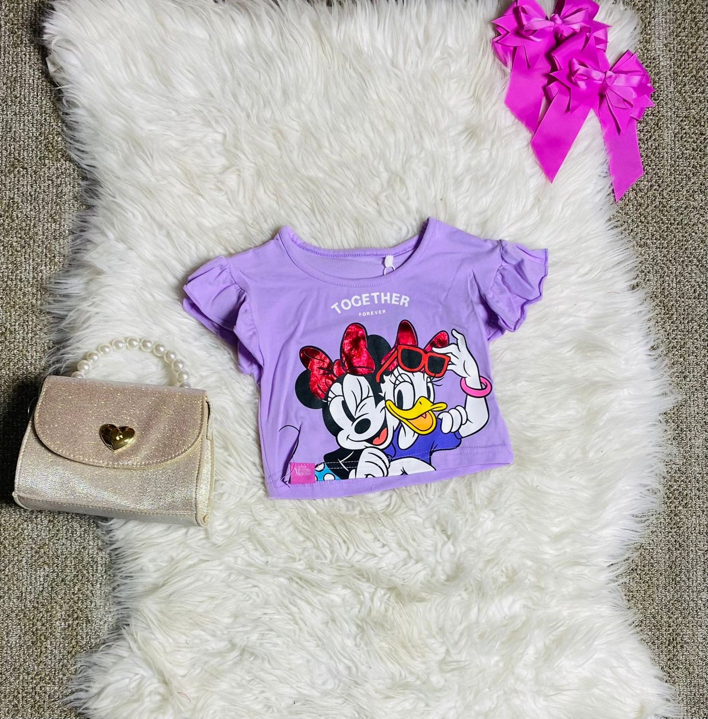 Camisa morada Minnie bebe niña