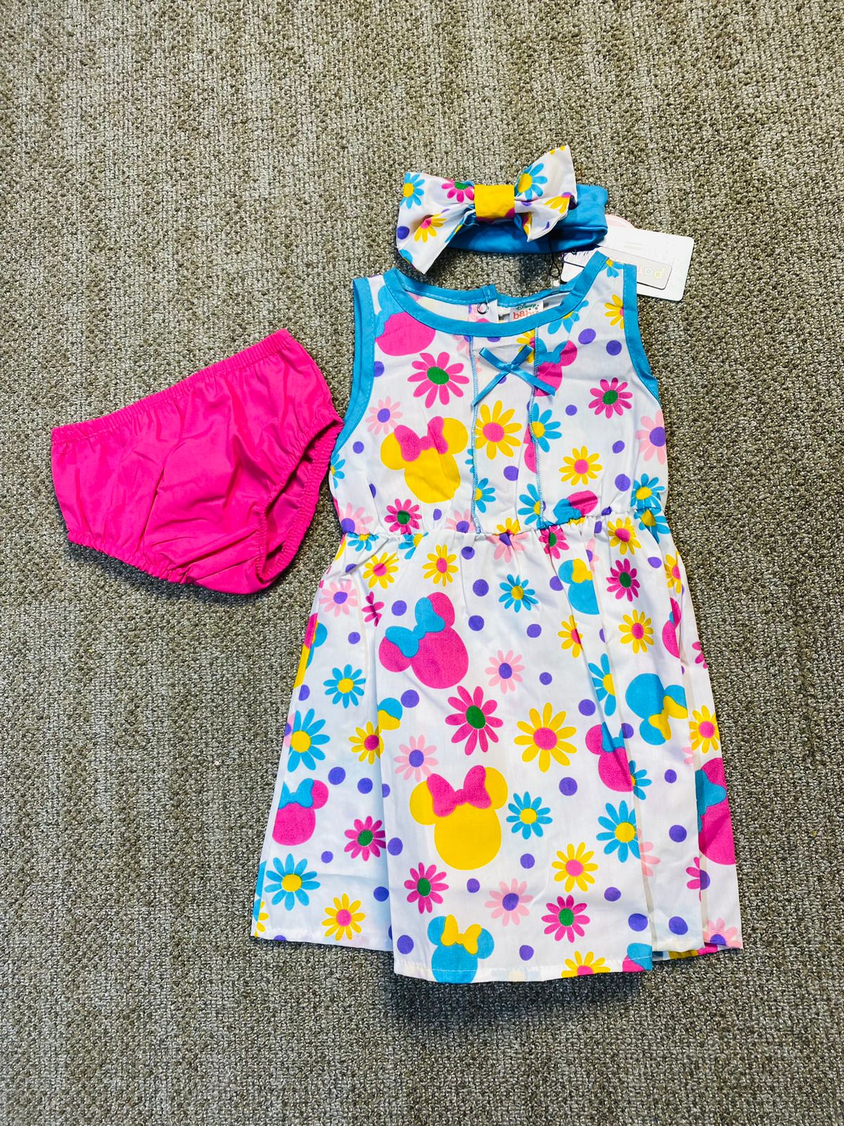 Vestido blanco flores Minnie Disney bebe niña