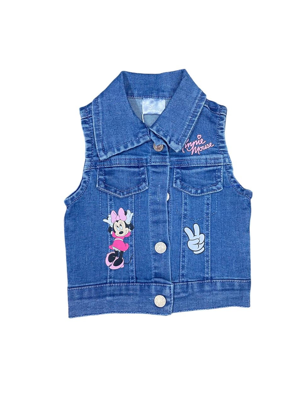 Set 2 piezas short y camisa jeans claro Disney Minnie niña bebé D9-MI-1281B