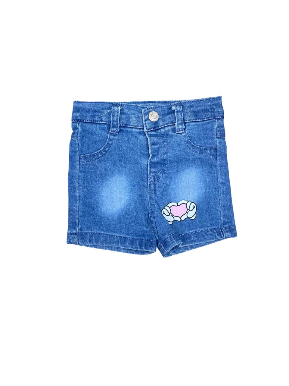 Set 2 piezas short y camisa jeans claro Disney Minnie niña bebé D9-MI-1281B