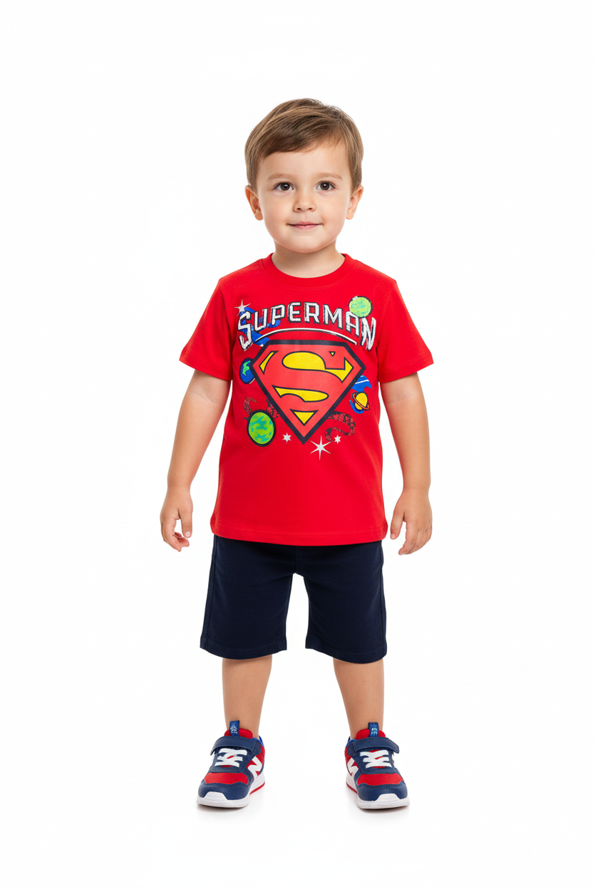 Set 2 piezas short azul camisa roja superman Niño C9-SM-1063N 490445