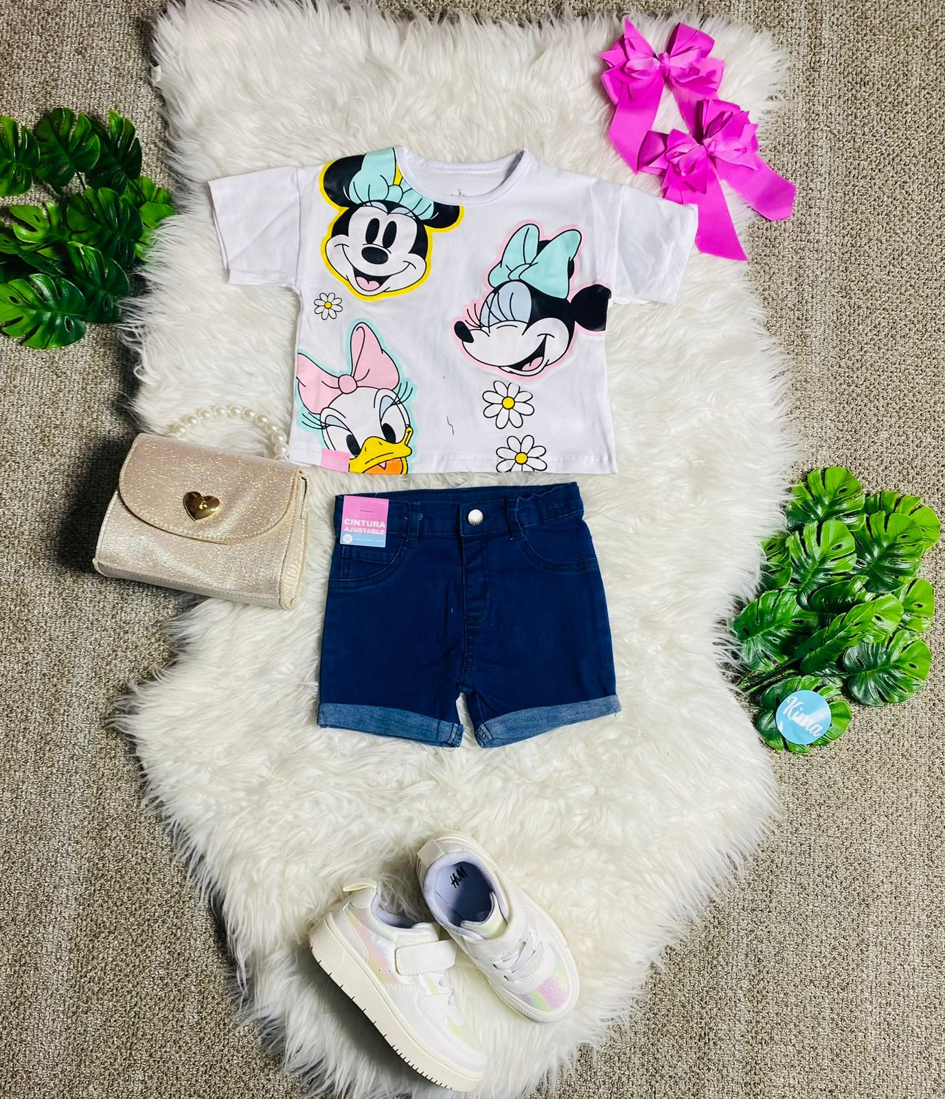 Set 2 piezas camisa blanca bebe niña minnie disney D9MI1255B