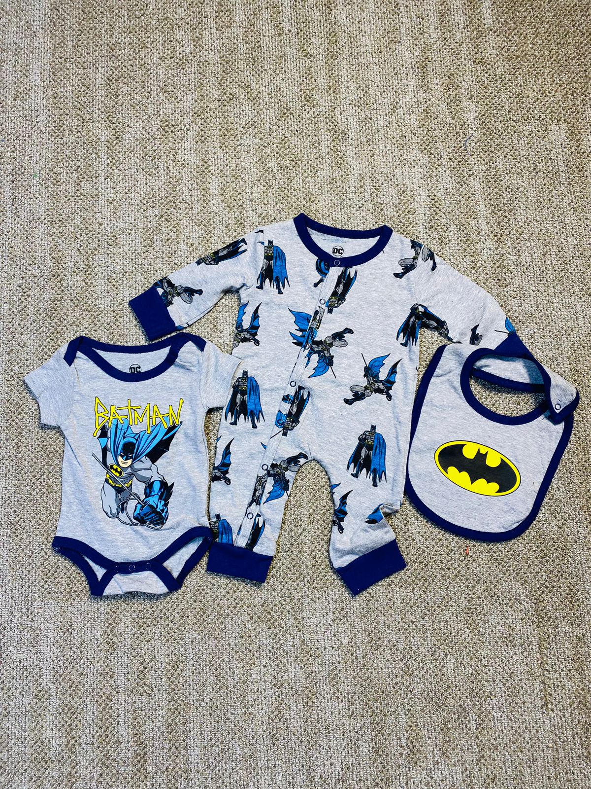 Set 3 piezas mameluco bebe niño batman C9-BA-863B promo 3x1000