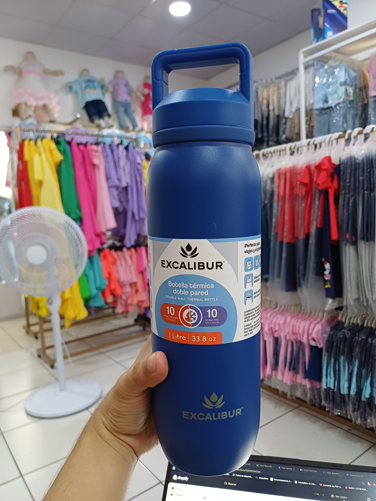 Termo para agua caliente azul bebe niño niña excalibur 1L (33.8oz)