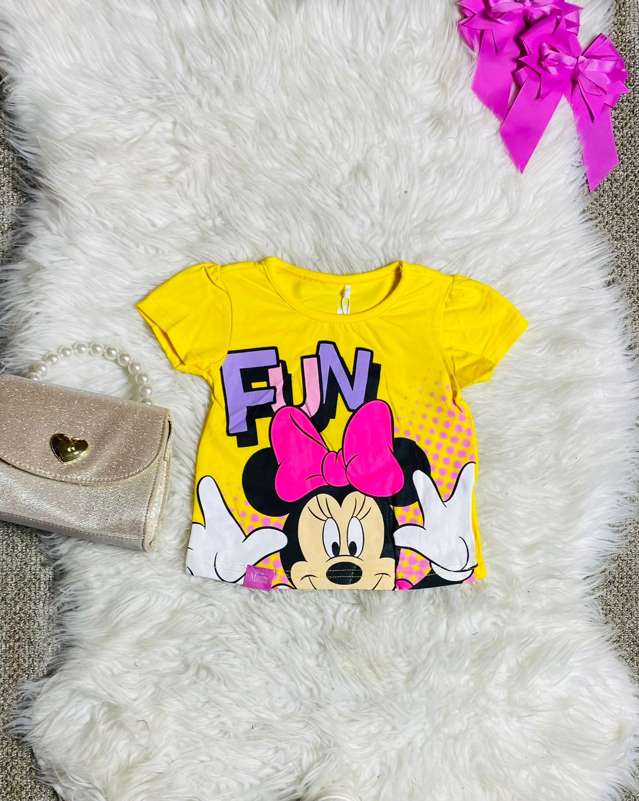 Camisa amarilla Minnie bebe niña D1-MI-1292B 390345 promo 4x1000