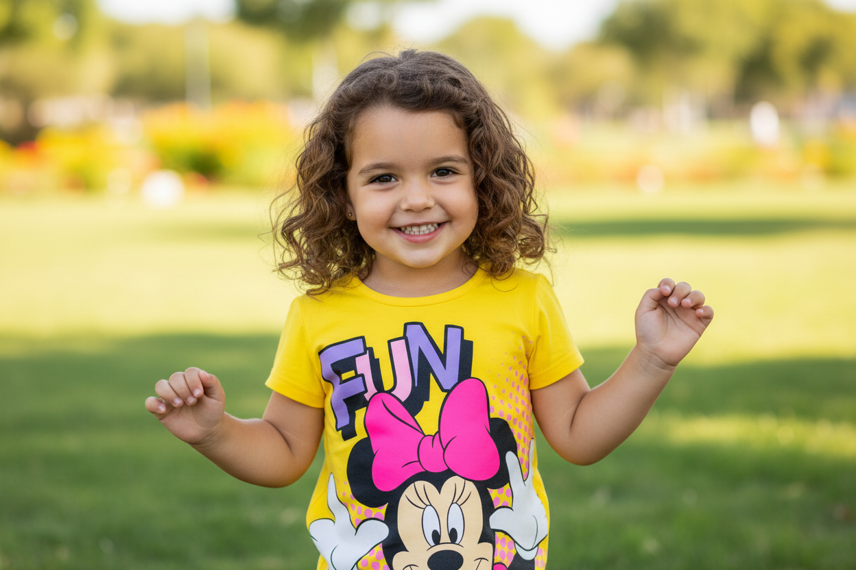 Camisa amarilla Minnie bebe niña promo 4x1000