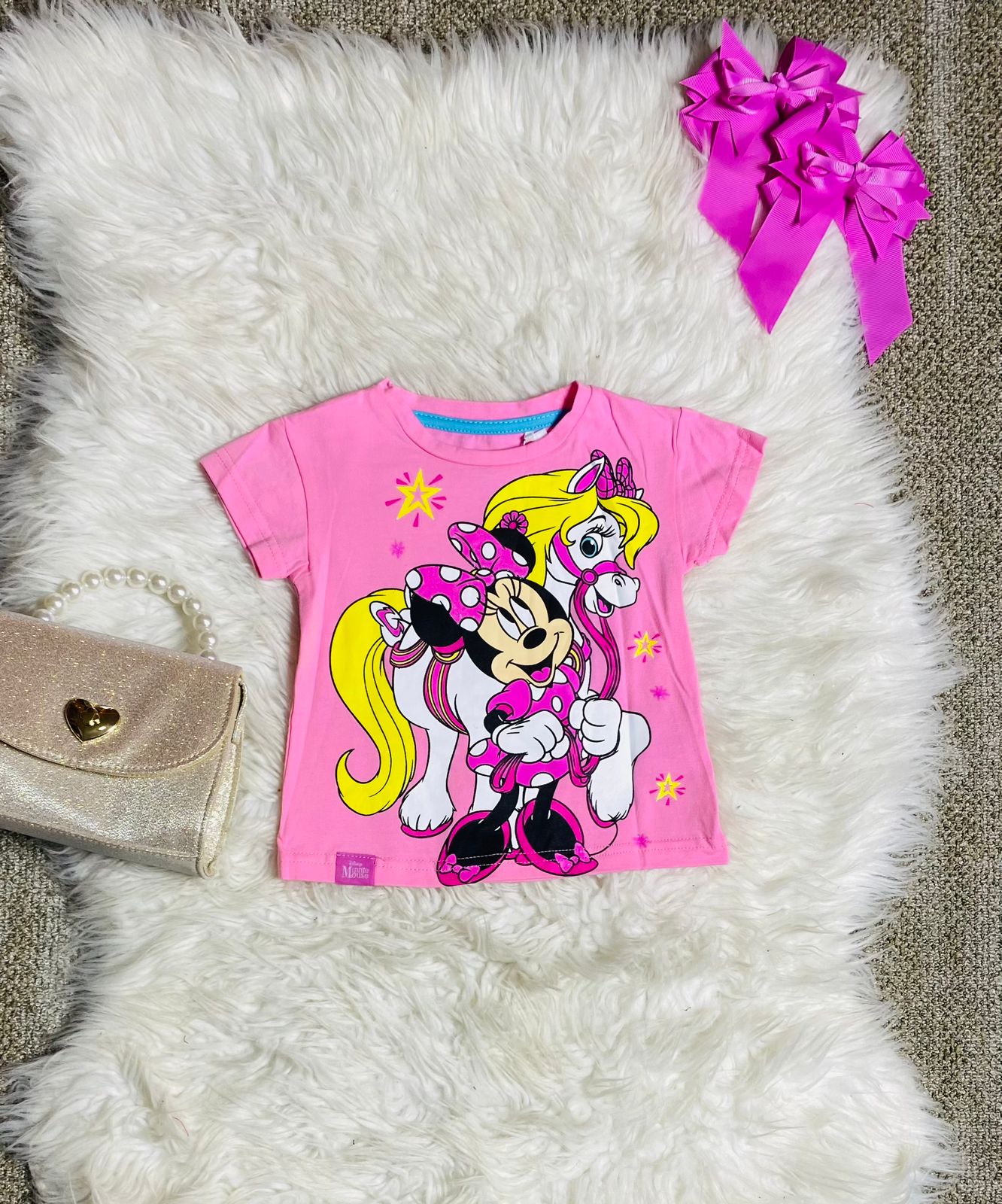 Camisa rosada Minnie bebe niña unicornio D1-MI-1282B promo 4x1000 390345