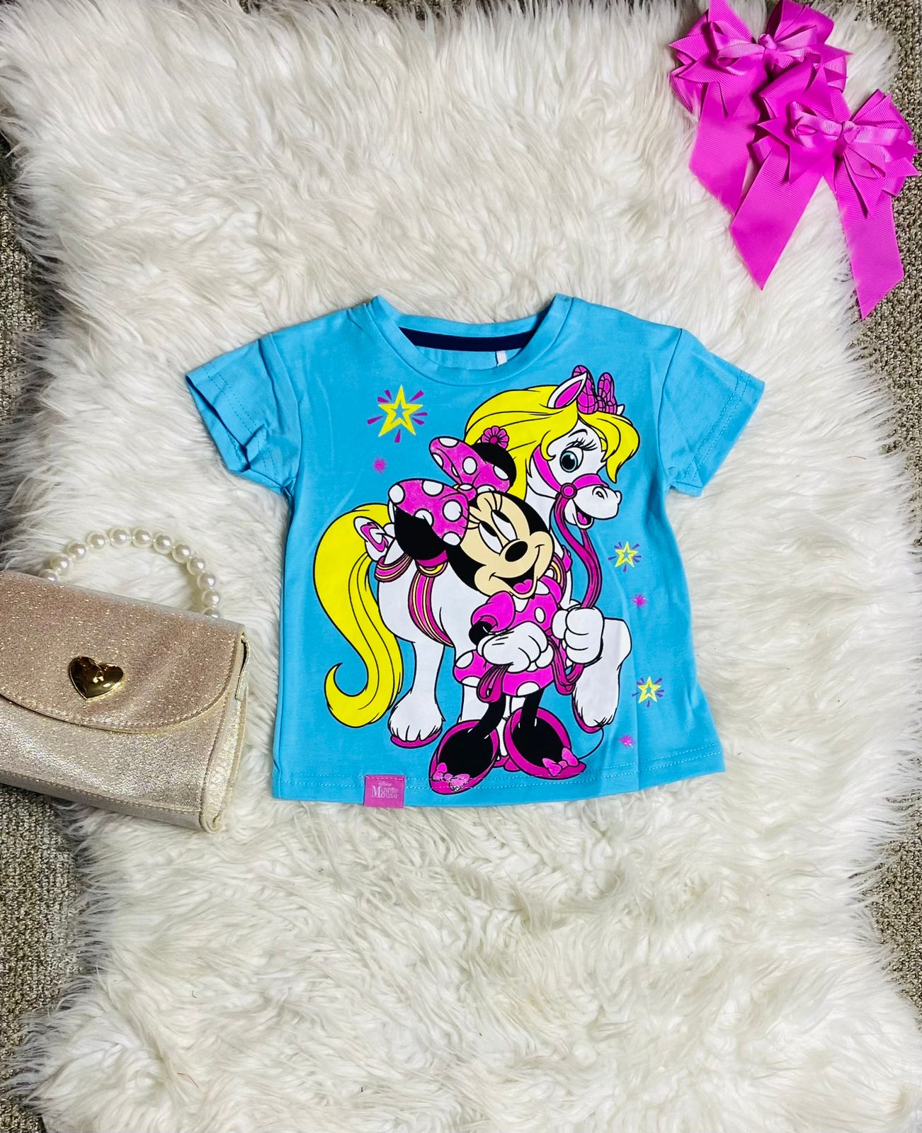 Camisa azul celeste Minnie bebe niña unicornio D1-MI-1282B promo 4x1000 390345